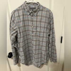 Martin Gordon Blue/Gray Plaid Casual Button Down - Size Large L